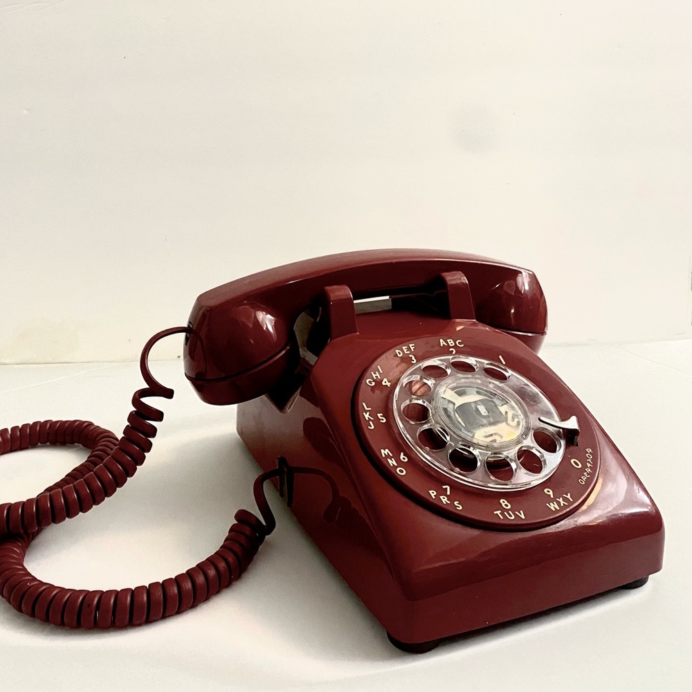 Red rotary phone vintage 50’s retro tested/works
